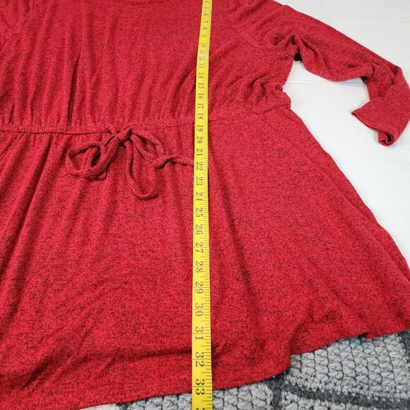 Lane Bryant cowl neck red sweater tunic drawstring  sz 22-24 women plus size - Picture 8 of 9